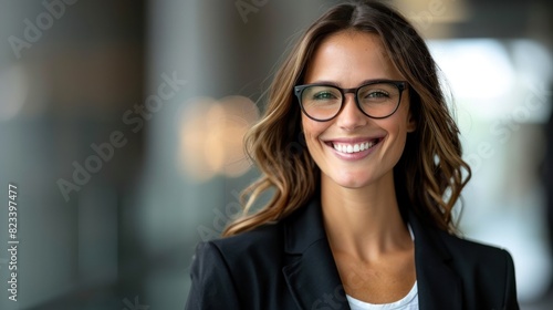 A woman with glasses smiles for the camera