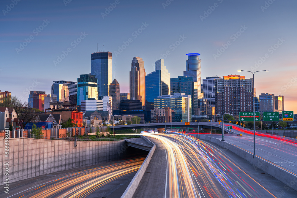 Minneapolis, Minnesota, USA Highways and Skyline Minneapolis, Minnesota, USA Highways and Skyline