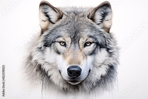 a close up of a wolf