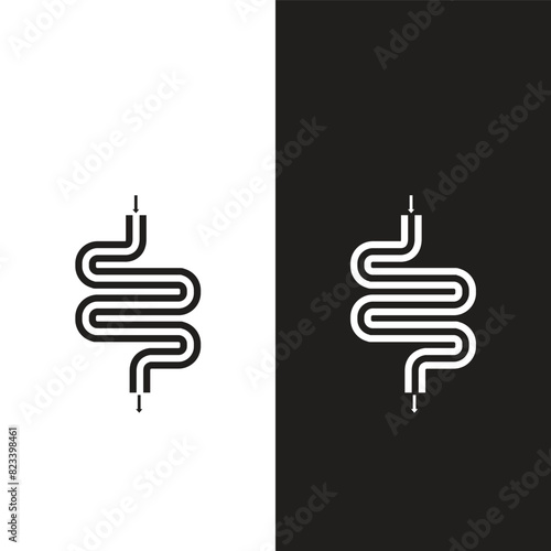 Intestine icon vector logo design template