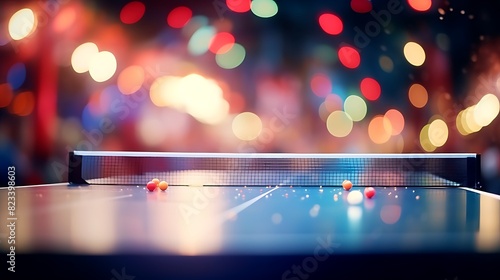Abstract bokeh background of people palying table tennis