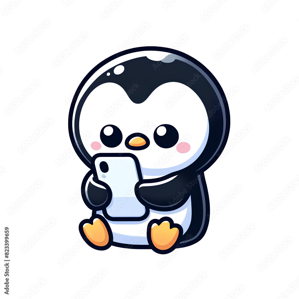 Adorable Cartoon Penguins in Various Poses
