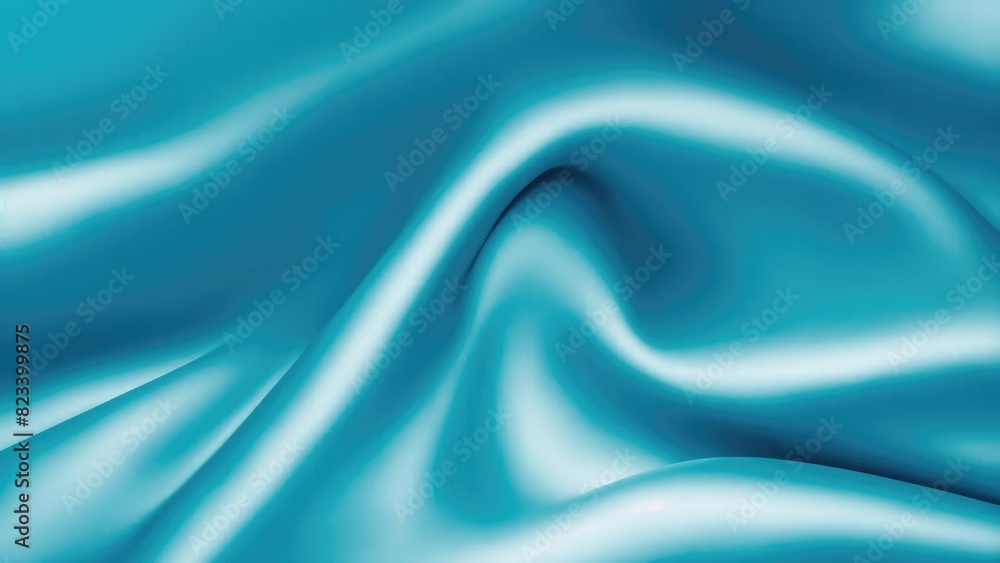 Luxury Cyan satin smooth fabric background Luxury Cyan satin smooth fabric background