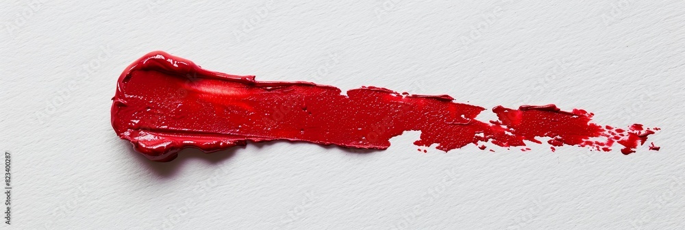 A close-up of a lipstick smudge in classic red matte on a white surface. The elegant swatch adds a touch of sophistication. Generative AI A close-up of a lipstick smudge in classic red matte on a white surface. The elegant swatch adds a touch of sophistication. Generative AI