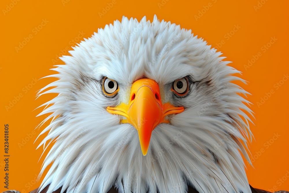 Obraz premium Fierce Bald Eagle with Intense Stare. Powerful Wildlife Portrait.