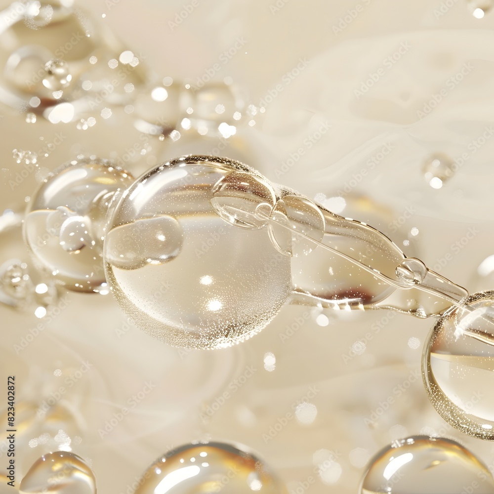 Hydrated Beauty: Droplets of Premium Skin Care Essence in Glistening Condensation Hydrated Beauty: Droplets of Premium Skin Care Essence in Glistening Condensation