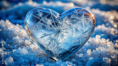 Abstract background with an icy heart