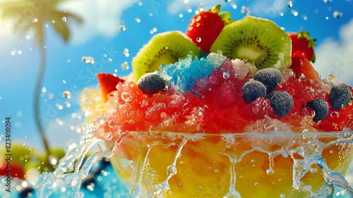 カラフルなかき氷｜Colorful shaved ice　Generative　AI	