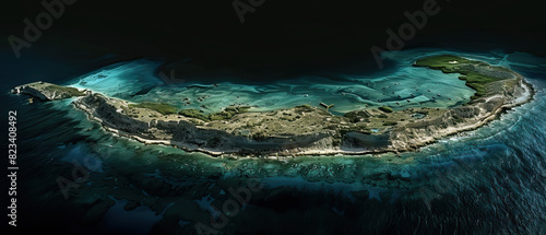 Modern nature national park background wallpaper, backdrop, texture, Dry Tortugas, Florida, USA, America, isolated. LIDAR model, elevation scan, topography map, 3D render, template, aerial, drone