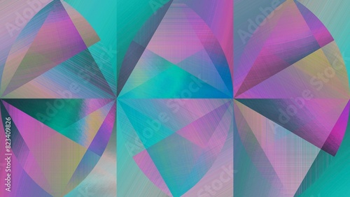 Dreamy holographic abstract backdrop with blue and pink color pallet