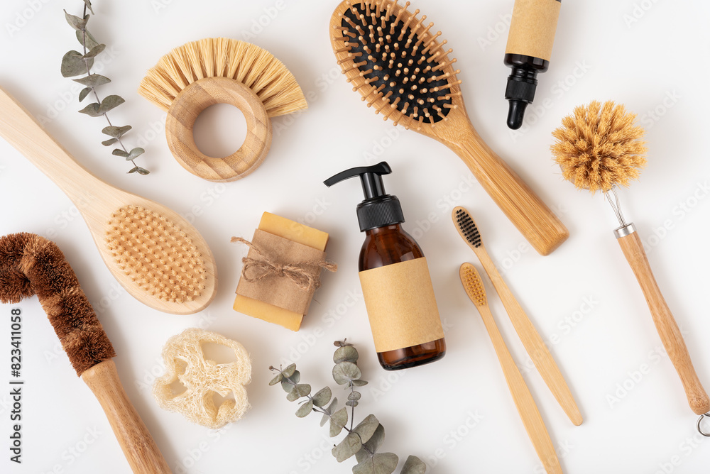 A collection of eco friendly personal care items A collection of eco friendly personal care items