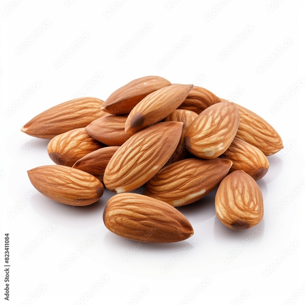 almonds isolated on white almonds isolated on white