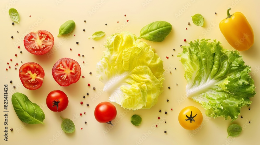 Isolated Ingredients for Salad Isolated Ingredients for Salad
