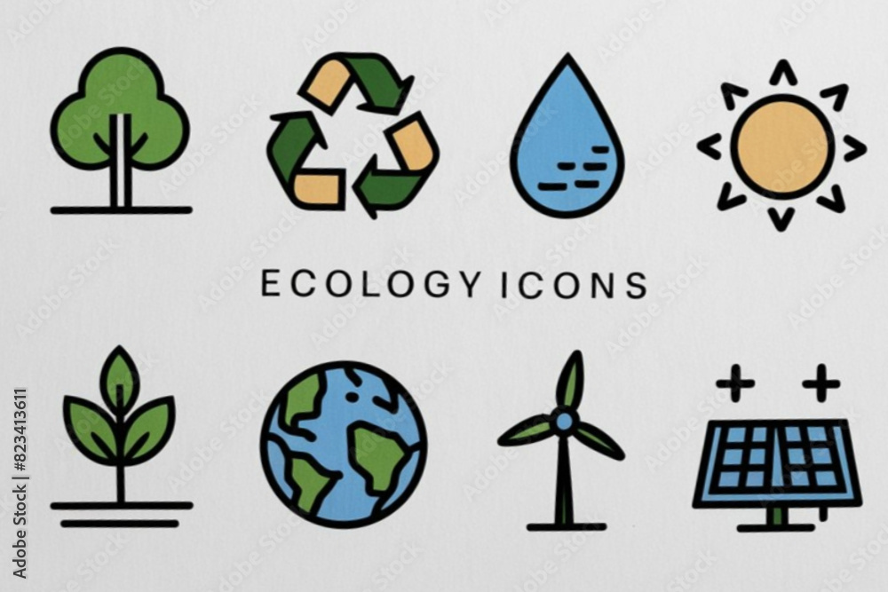 Obraz premium set of ecology icons, icons set, set of eco icons