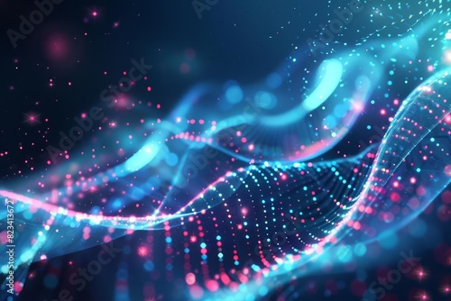 abstract technology background with glowing particles and flowing lines futuristic digital wallpaper