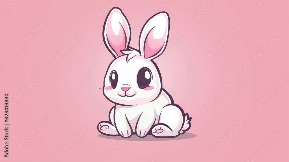 The banner rabbit should be drawn on a pink pastel for spring. The banner rabbit should be drawn on a pink pastel for spring.