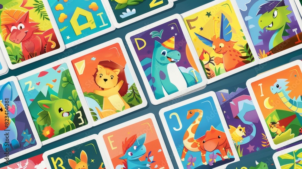 Kids ABC cards with alphabetical words and cute cartoon animals. Flashcards with alphabetical words and cute characters. Kids ABC cards with alphabetical words and cute cartoon animals. Flashcards with alphabetical words and cute characters.