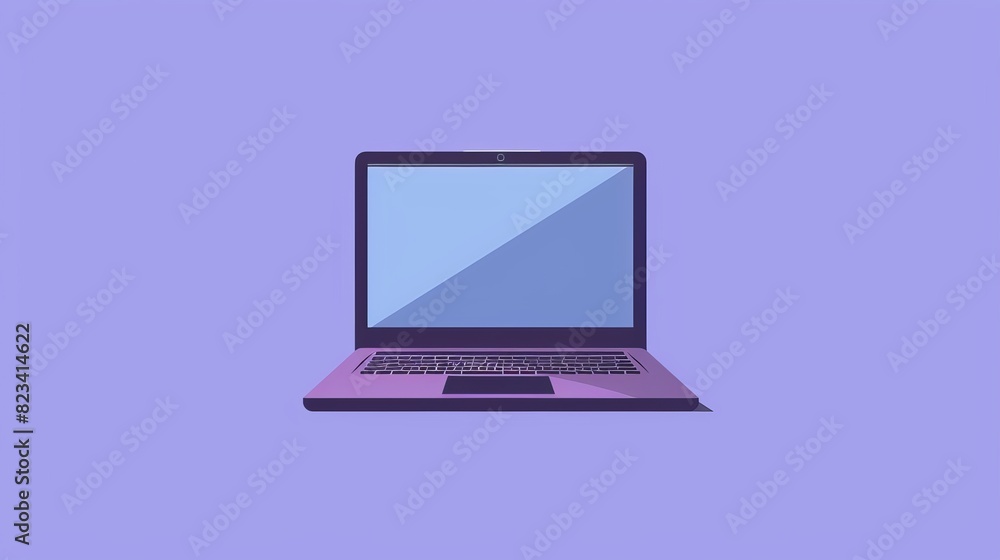 Illustration of a laptop in flat modern format. Computer laptop cartoon with blank screen. Illustration of a laptop in flat modern format. Computer laptop cartoon with blank screen.