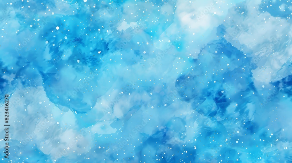 Stock AI pattern with watercolor clouds in blue, stars, and constellations Stock AI pattern with watercolor clouds in blue, stars, and constellations