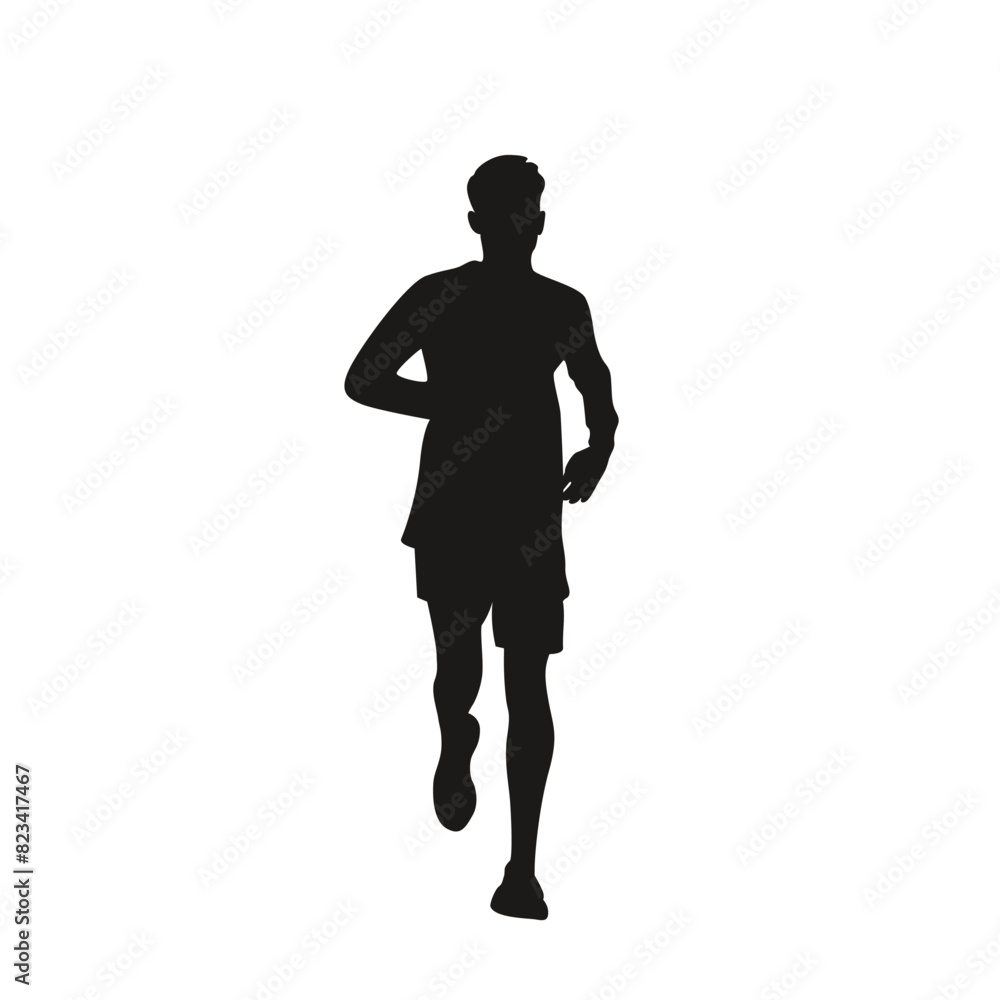 Silhouette of an athlete runner in vector.