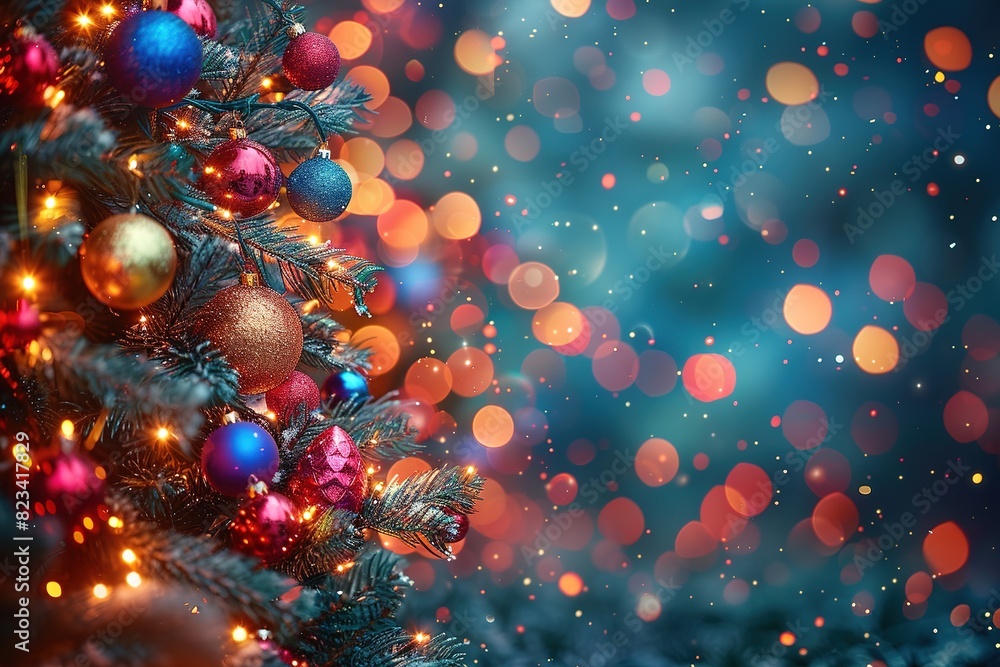 christmas tree decor holiday bright festive background