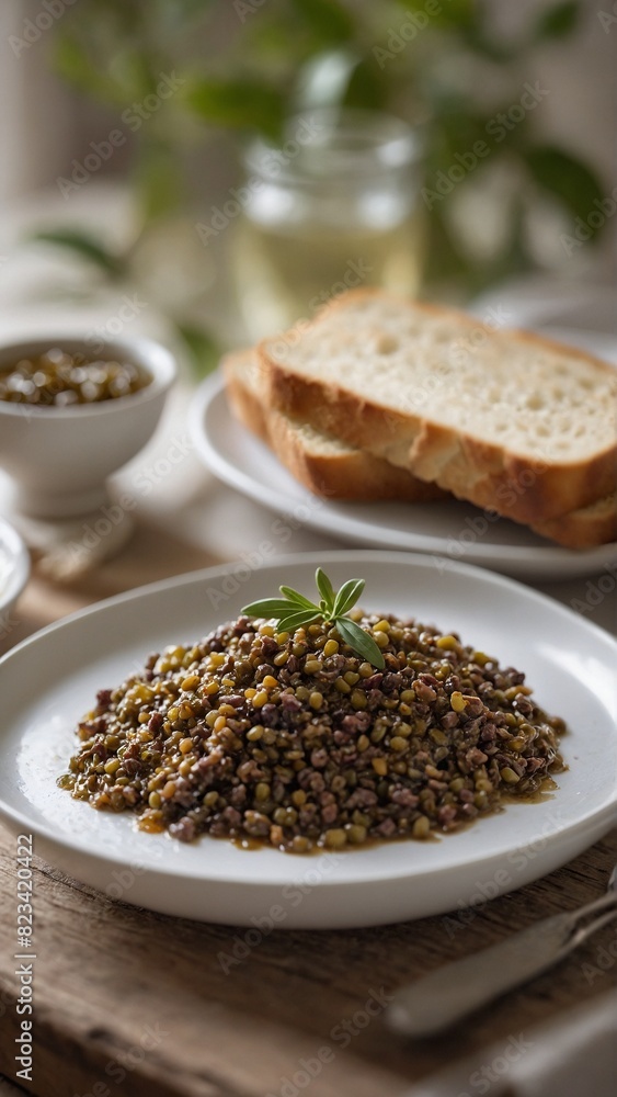 Tapenade - Olive paste served with bread. Tapenade - Olive paste served with bread.