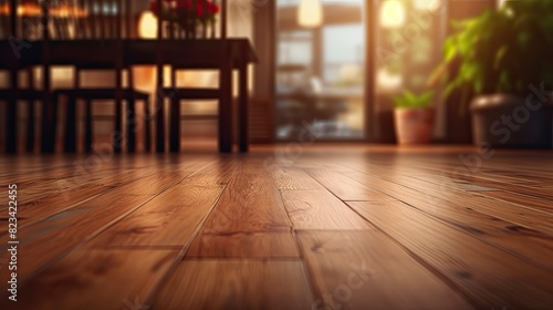 cozy blurred wood floor interior
