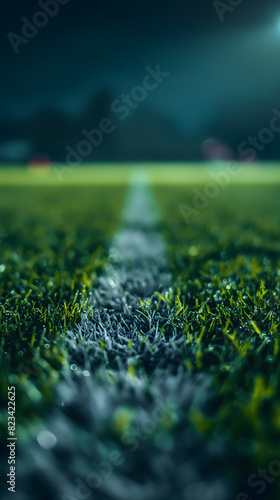 Atmospheric Football Field with Goalposts in Soft Focus