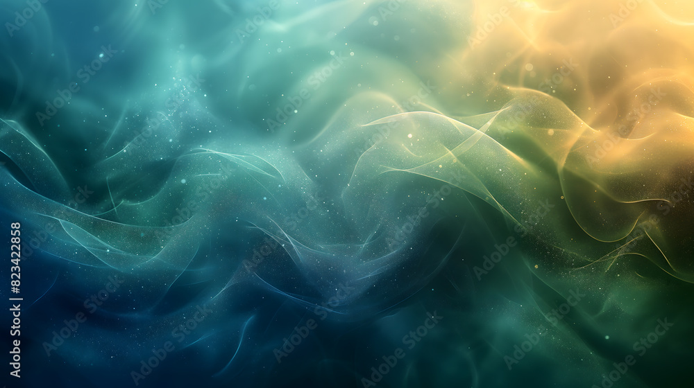 Enchanting Ethereal Waves of Light in Green and Blue Hues