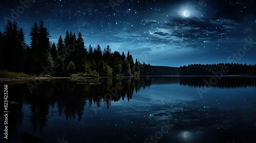 night full moon stars