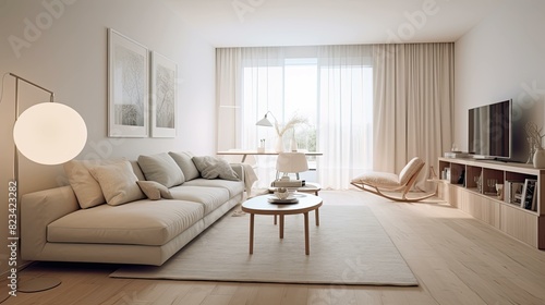 sleek blurred modern apartment interior © vectorwin