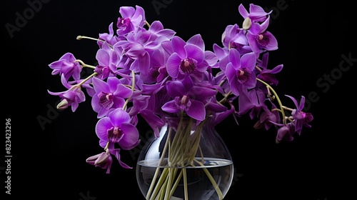 modern purple bouquet in vase photo