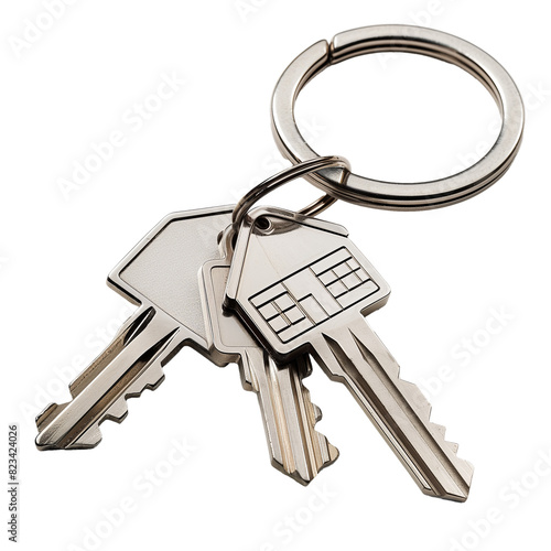 House Keys With A Key Shaped Like A House Isolated On Transparent Background