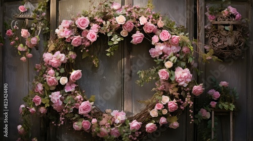 garden pink wreath