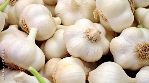 pungent healthy garlic fresh photo