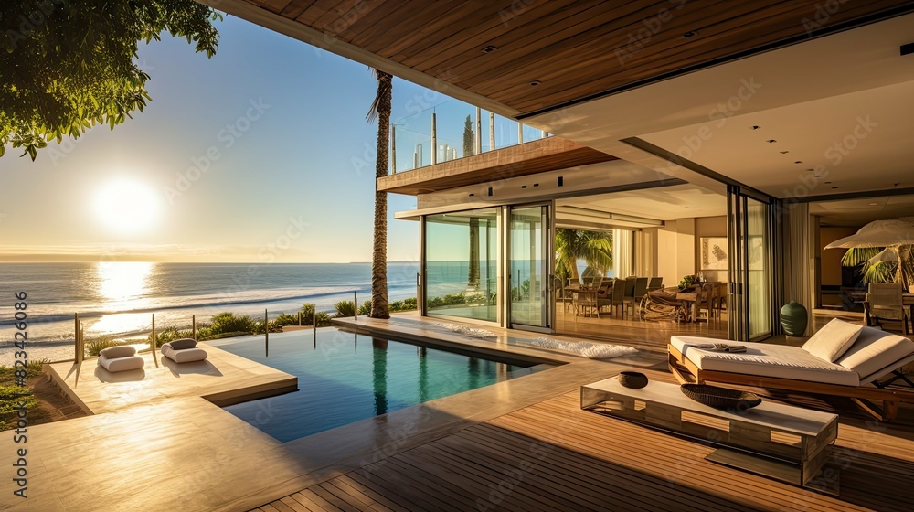 Fototapeta premium villa house with sun