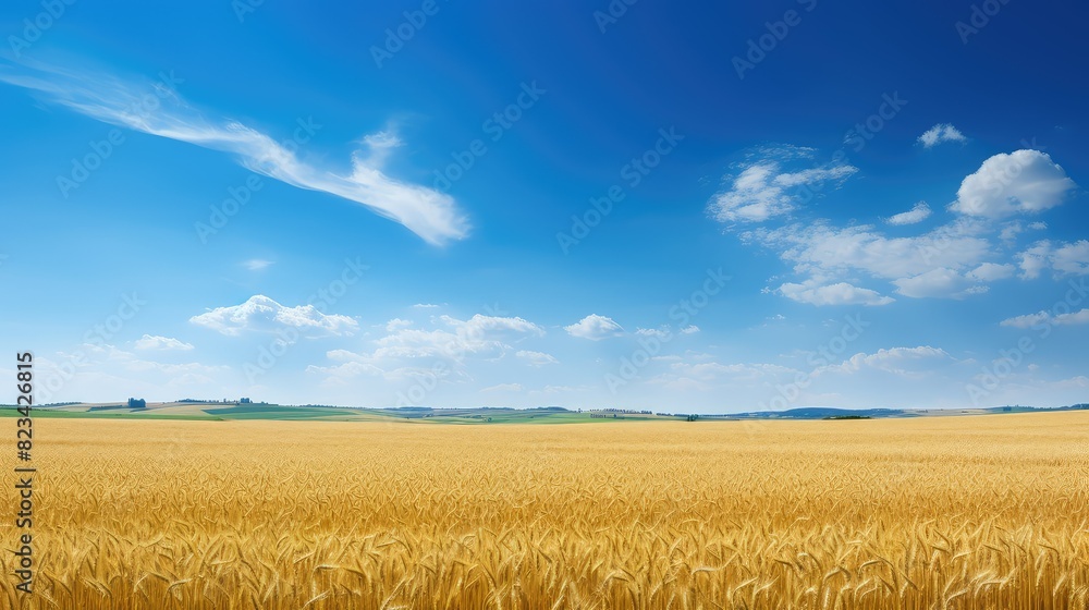 clear farmland blue sky