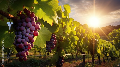 sun summer grape background