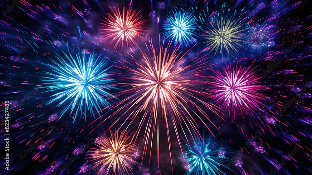 Naklejka premium explosion fireworks stars