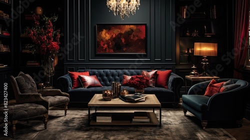 dramatic living room dark © vectorwin