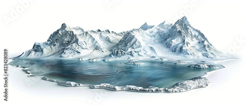 Modern nature national park background wallpaper, backdrop, texture, Lake Clark, Alaska, USA, America, isolated. LIDAR model, elevation scan, topography map, 3D render, template, aerial, drone