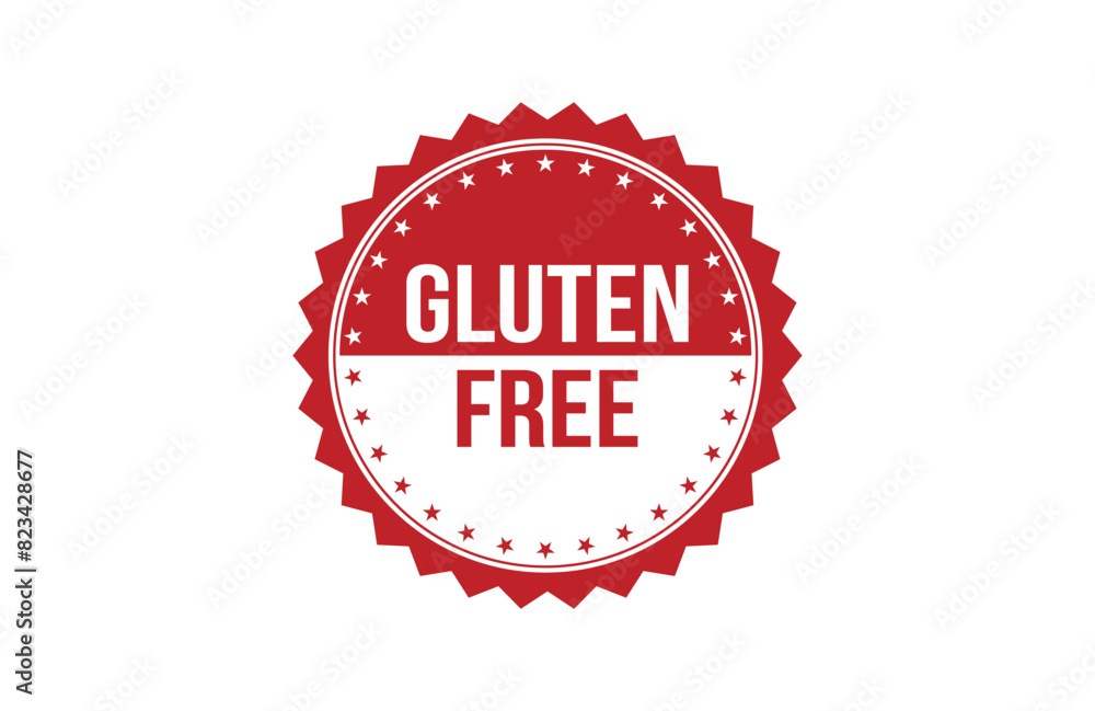 Gluten Free red ribbon label banner. Gluten Free red ribbon label banner.