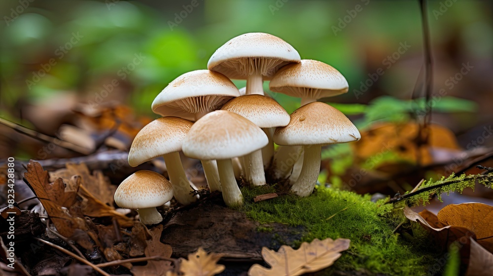 leaves parsley champignon mushroom leaves parsley champignon mushroom
