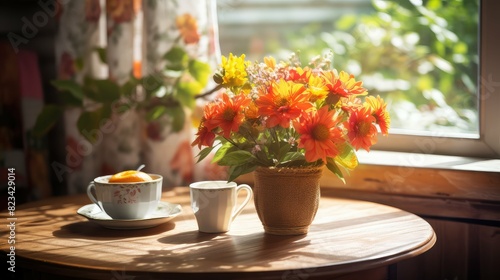 vase sunny table