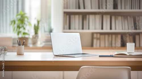 modern blurred interior home office desk © vectorwin