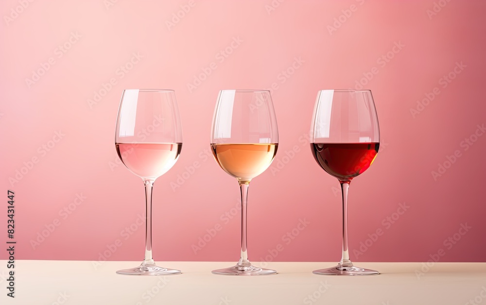 Wine glasses in a row. Ai generative Wine glasses in a row. Ai generative