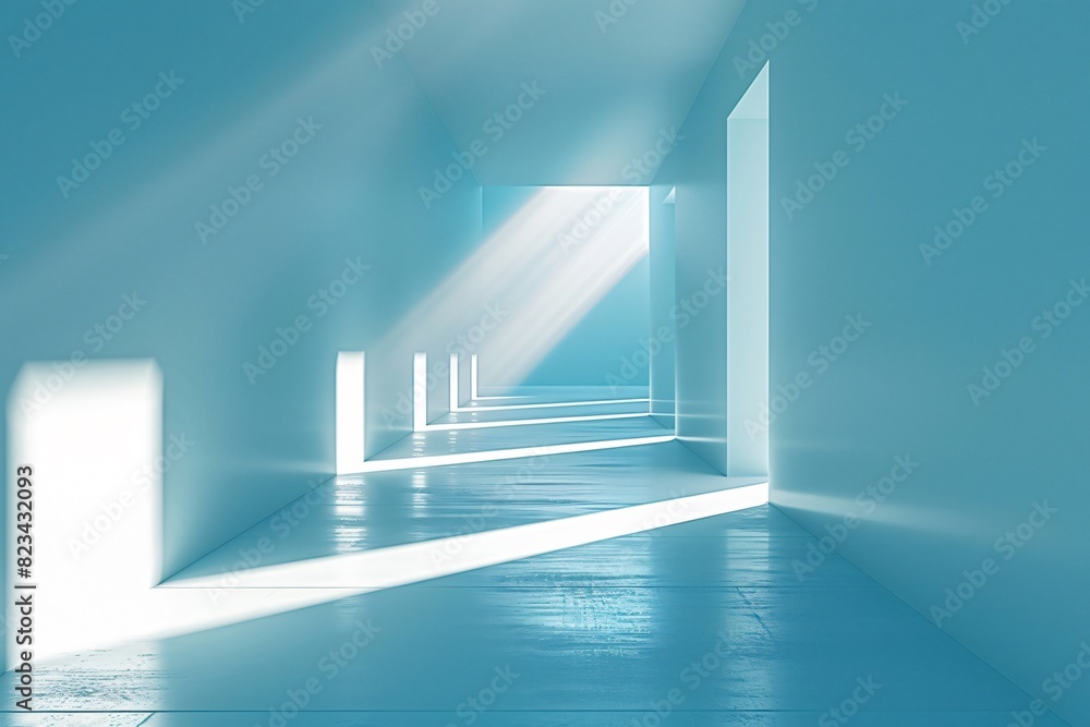 Blue Architectural Space Platform Business Background Blue Architectural Space Platform Business Background