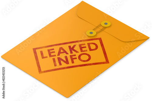 Yellow envelope with leaked info word