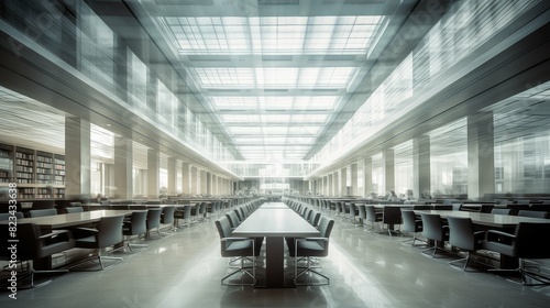 rows blurred government building interior photo