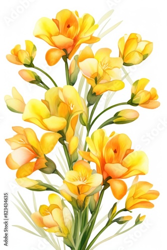 bright flowers on a white background